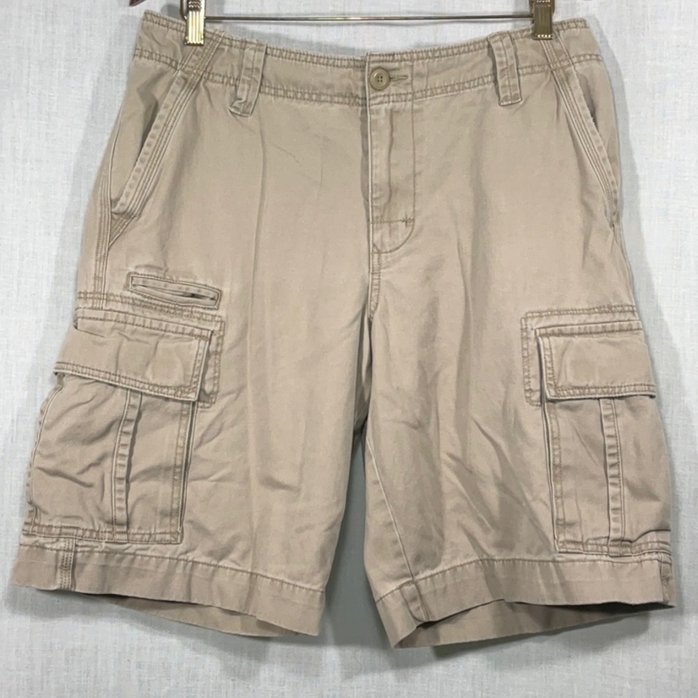Men’s Casual Cargo Shorts in Beige-Size 34